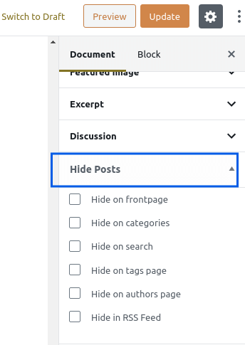 hide post plugin